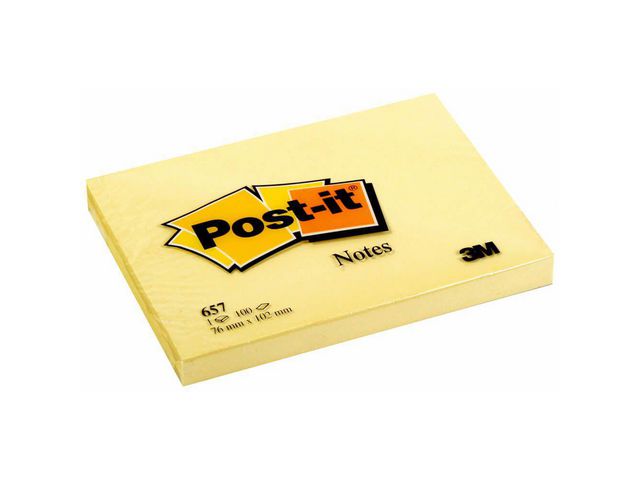 3M Post-it klistrelapper 76x102mm Gul, (12)